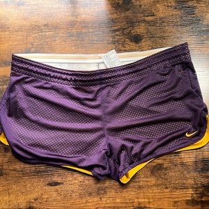 Nike Mesh Athletic Shorts Purple and Yellow/Gold Women’s Size M